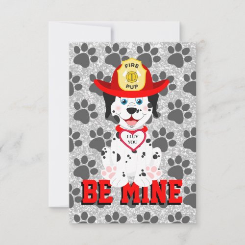 Be Mine Puppy Valentine 35x5 Flat Greeting Card