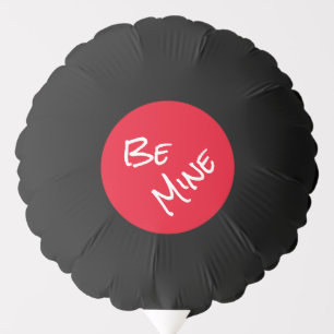 Be Mine Red & Black Simple Personalized Valentine Balloon