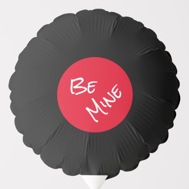 Be Mine Red & Black Simple Personalized Valentine Balloon (Front)
