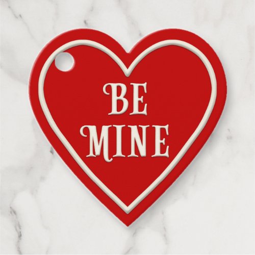 Be Mine Red Heart Personalized Valentines Day Favor Tags
