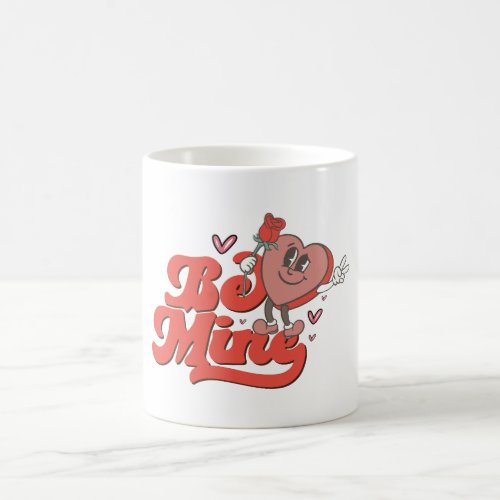 Be Mine Red Heart Rose Valentines Day Coffee Mug