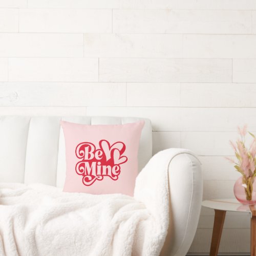 Be Mine Red Hearts Personalized Valentines Day Throw Pillow