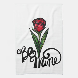 Be Mine Red Rose Valentine                         Kitchen Towel