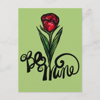 Be Mine Red Rose Valentine                         Postcard