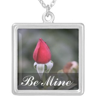 Be Mine Red Rosebud Valentine necklace