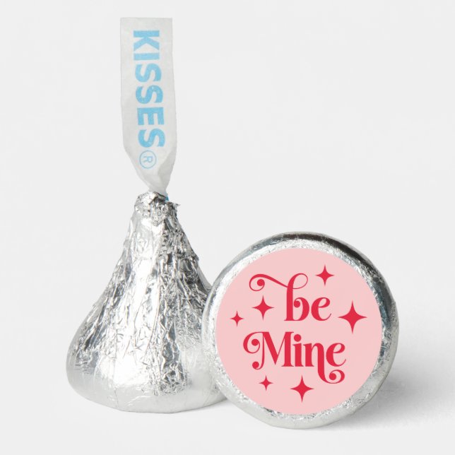 Be mine retro stars Valentines day pink red Hershey®'s Kisses® (Front)