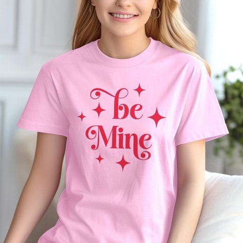 Be mine retro stars Valentines day pink red T_Shirt