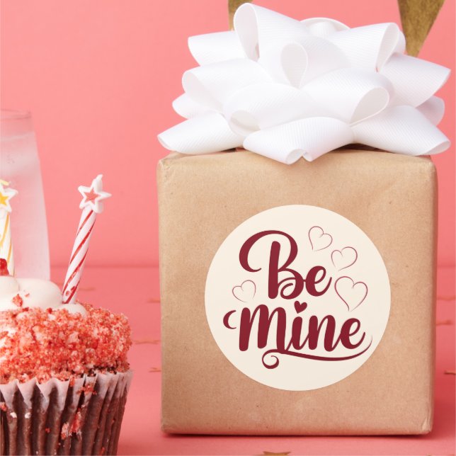 Be Mine - Romantic design for Valentine's Day Classic Round Sticker (Party)