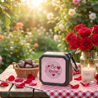 Be Mine Romantic Pink Heart Pattern Bluetooth Speaker