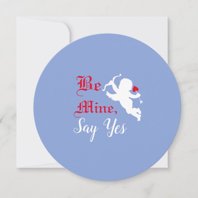 "Be Mine, Say Yes" Love Arrow Personalized Holiday Card (Front)