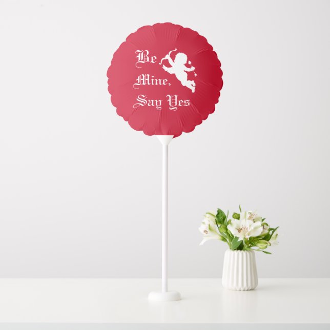 Be Mine, Say Yes Red Elegant Personalized Balloon (In SItu)