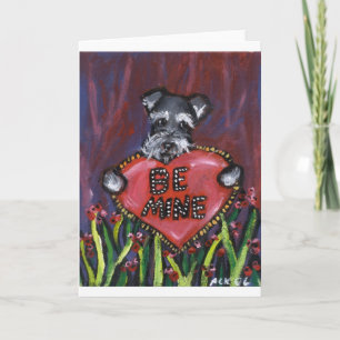 Be Mine Schnauzer Valentine Holiday Card