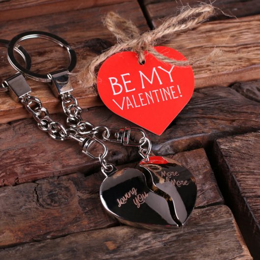 Be Mine Set: Gift Box & Double Heart Keychains (Top)