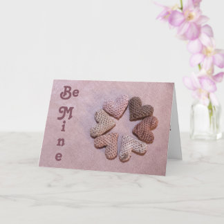 Be Mine Solar-dyed Crocheted Hearts Valentine Card