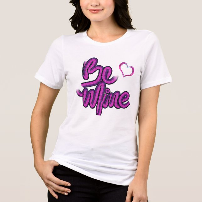 Be Mine - SW Grape Pink design text Tri-Blend Shirt (Front)