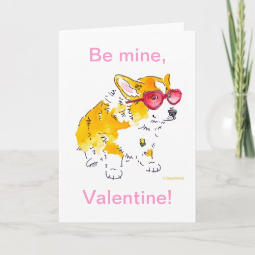 Be Mine Valentine Corgi Card