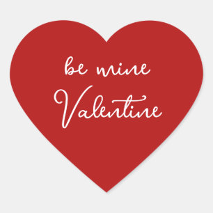 be mine Valentine, cute Love saying Heart Heart Sticker
