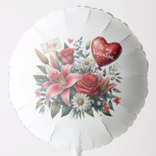 Be Mine Valentine floral/heart Balloon