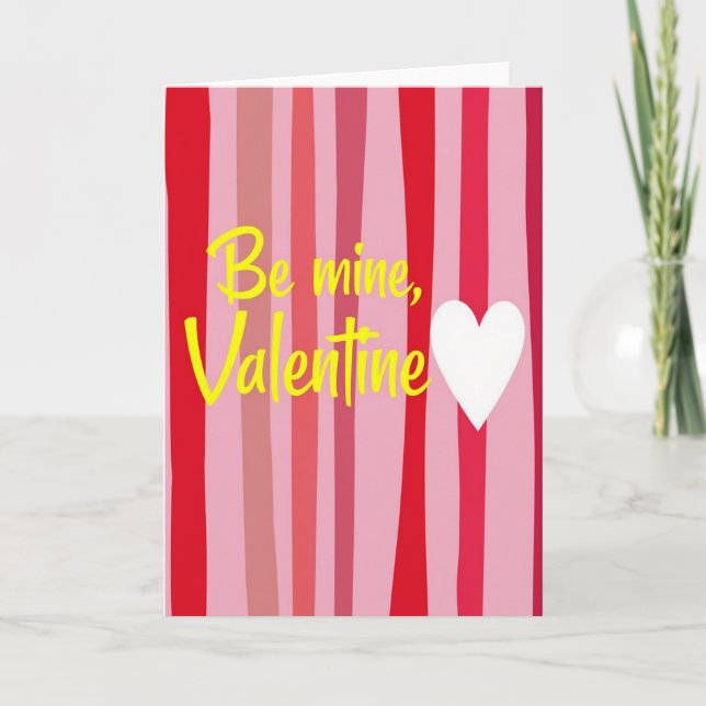 Be Mine Valentine Heart Love Card (Front)