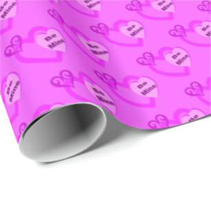 Be Mine Valentine Hearts Pink Wrapping Paper