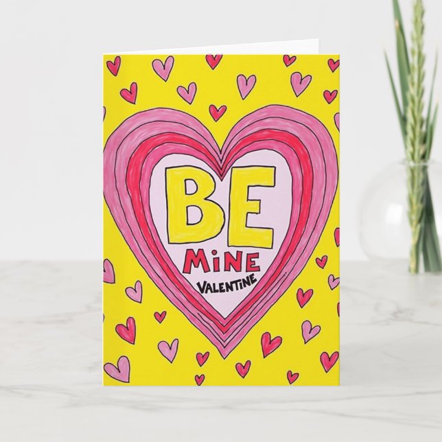 Be Mine Valentine Love Heart Card (Front)