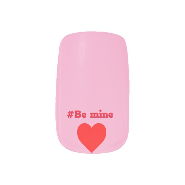 Be Mine Valentine Minx Nail Art (Left Thumb)