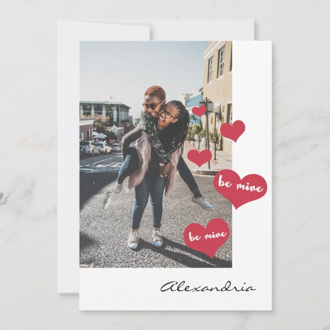 Be Mine Valentine Photo Be My Bridesmaid Holiday Card (Front)