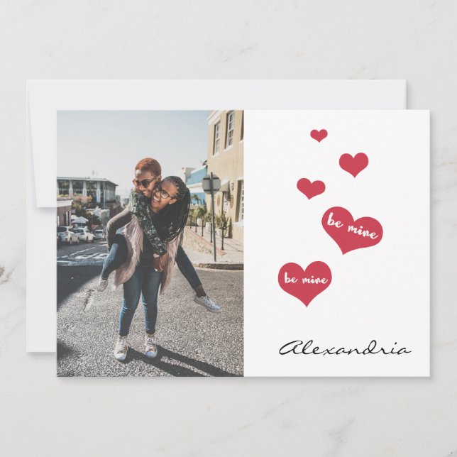 Be Mine Valentine Photo Be My Maid of Honor Holiday Card (Front)