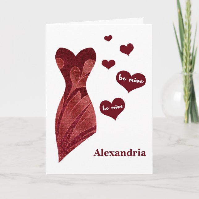 Be Mine Valentine Photo & Dress Be My Bridesmaid Holiday Card (Front)