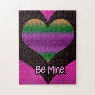 Be Mine Valentine Purple Heart Jigsaw Puzzle