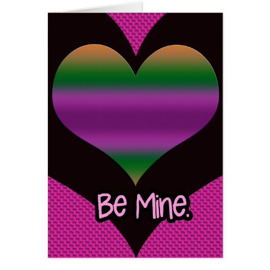 Be Mine Valentine Purple Stripe Heart (Front)