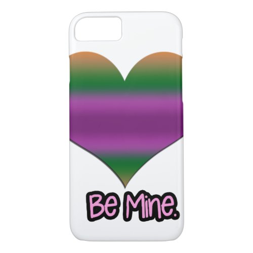 Be Mine Valentine Purple Stripe Heart iPhone 87 Case