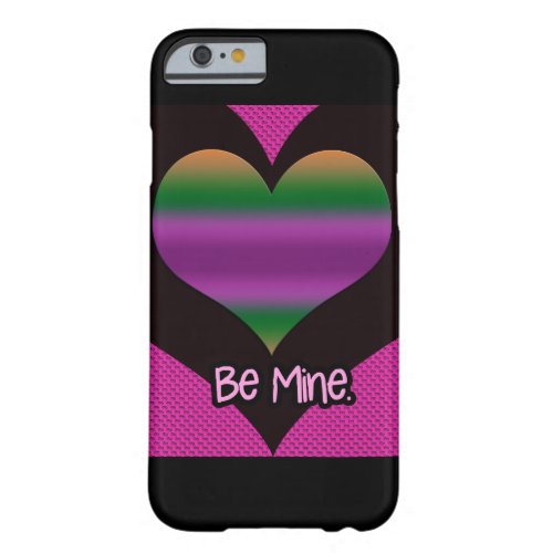 Be Mine Valentine Purple Stripe Heart Barely There iPhone 6 Case