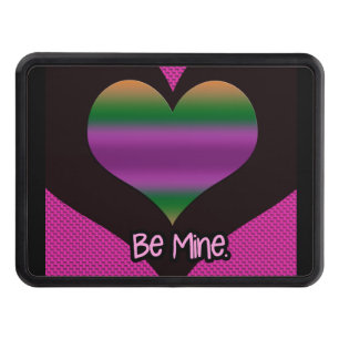 Be Mine Valentine Purple Stripe Heart Tow Hitch Cover