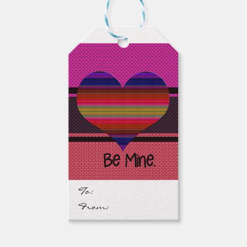 Be Mine Valentine Rainbow Heart Gift Tags