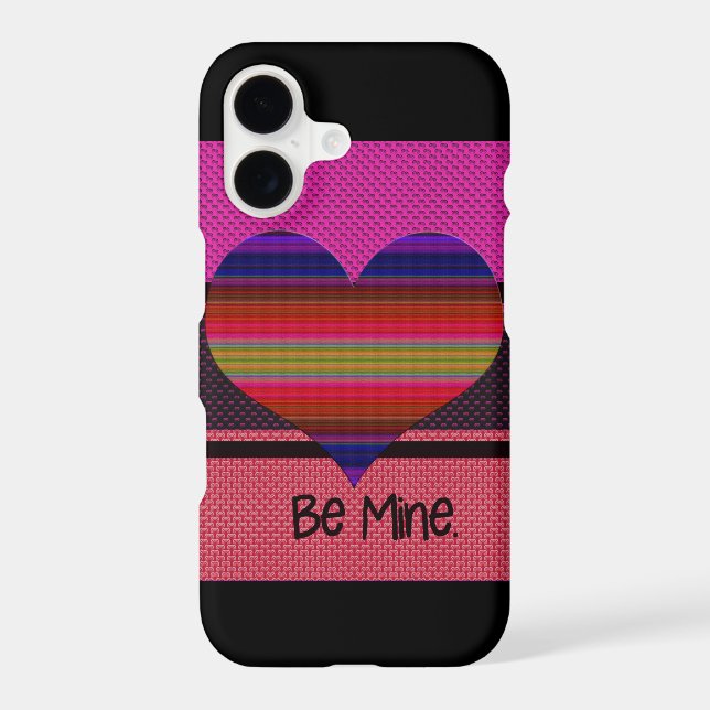 Be Mine Valentine Rainbow Heart iPhone Case (Back)