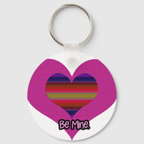 Be Mine Valentine Rainbow Heart Keychain