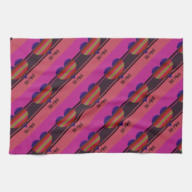 Be Mine Valentine Rainbow Heart Towel (Horizontal)