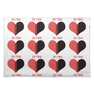 Be Mine Valentine Red Stripe Heart Placemat
