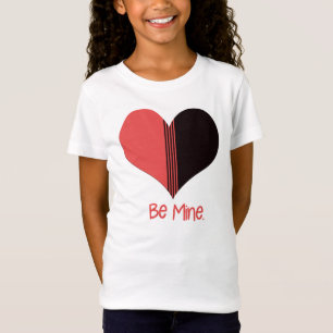 Be Mine Valentine Red Stripe Heart T-Shirt