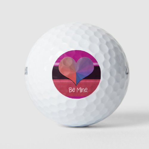 Be Mine Valentine Reflective Heart Golf Balls