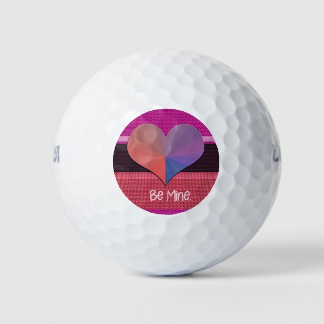Be Mine Valentine Reflective Heart Golf Balls (Front)