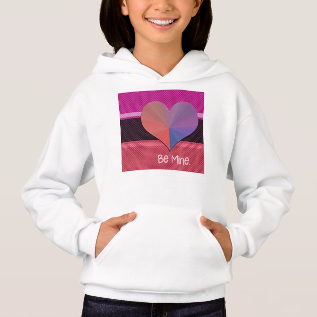Be Mine Valentine Reflective Heart Hoodie (Front)