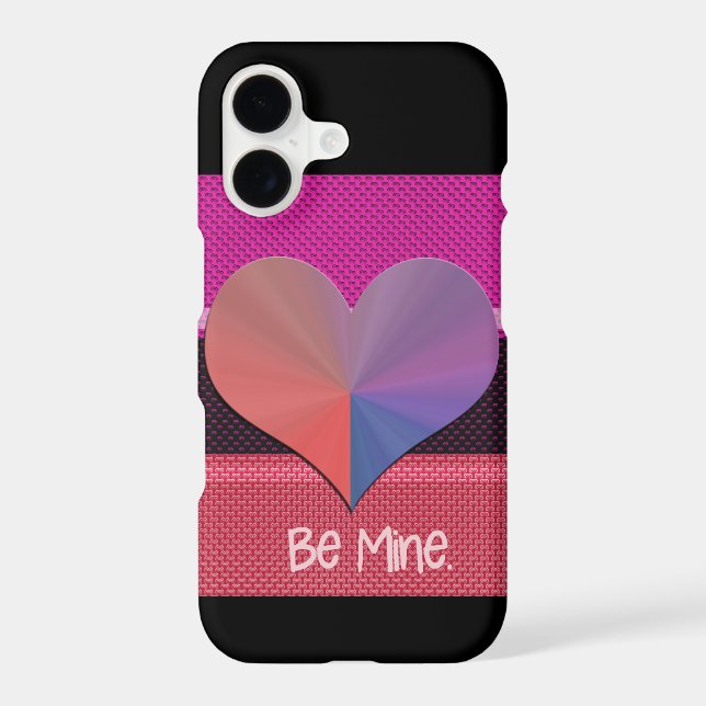 Be Mine Valentine Reflective Heart iPhone Case (Back)