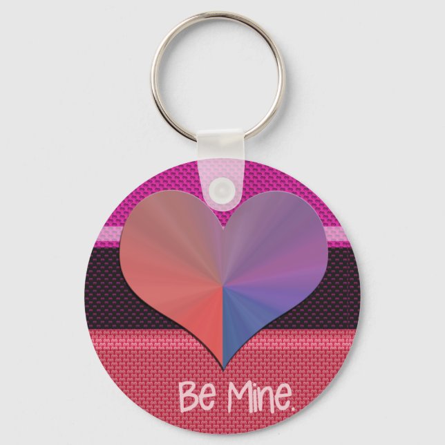 Be Mine Valentine Reflective Heart Keychain (Front)