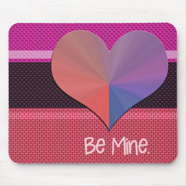 Be Mine Valentine Reflective Heart Mouse Pad (Front)