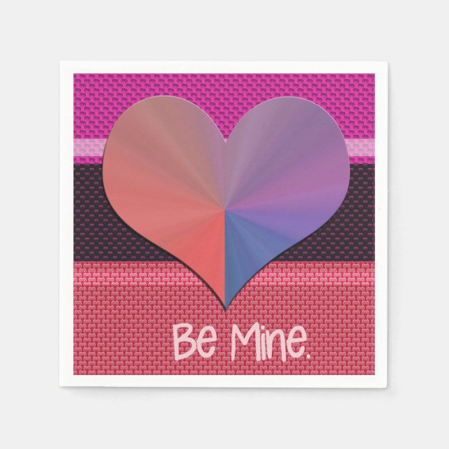 Be Mine Valentine Reflective Heart Napkins (Front)
