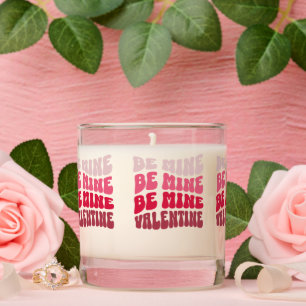 Be Mine Valentine Retro Typography Scented Candle