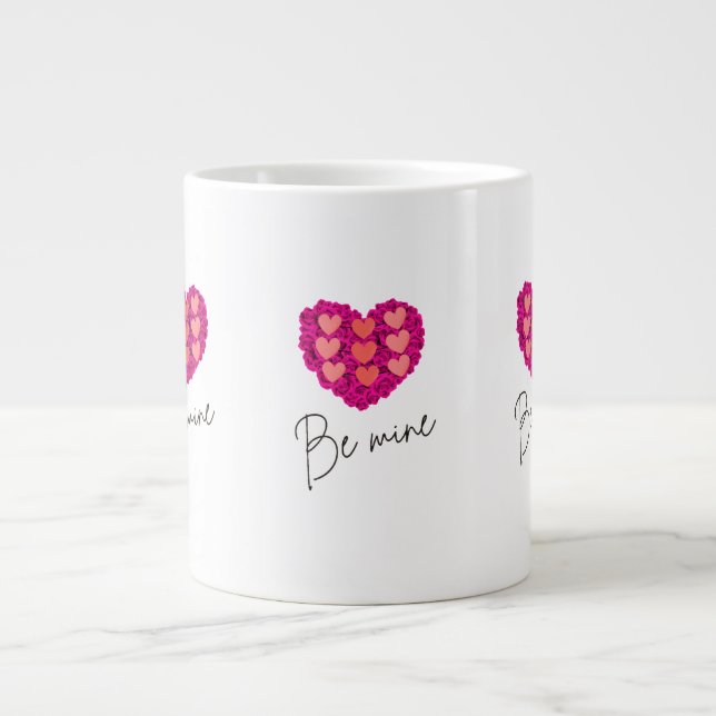 Be Mine Valentine shirt |Rose with Heart Love Giant Coffee Mug (Front)