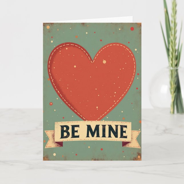 Be Mine Valentine Vintage Card (Front)
